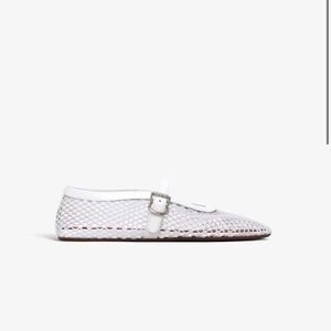 ALAIA - 37 ballet flats in white fishnet